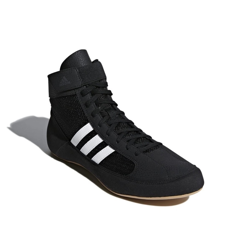 NWT Adidas HVC Wrestling Shoes Sneakers Black White Lightweight Grappling Sz 16 - Picture 2 of 10